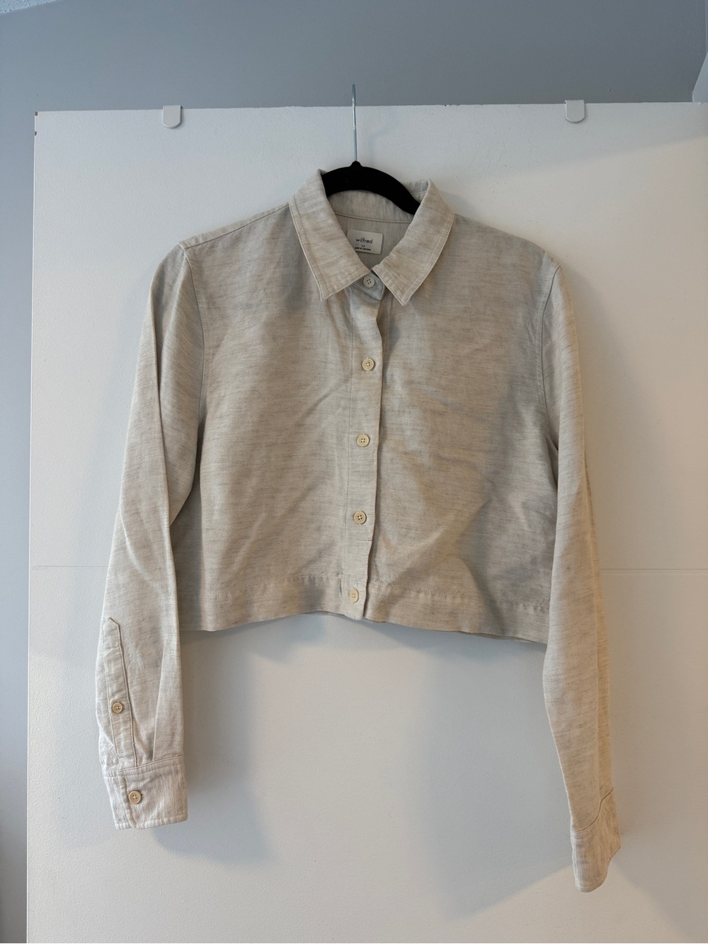 Wilfred Linen Proposal Shirt Cropped Button Up XS